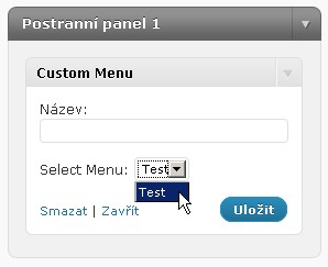 Custom menu widget