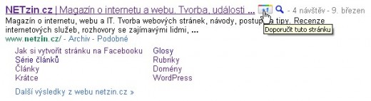 Google +1 v SERP