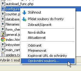 Práva souboru configure.php