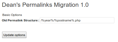 Nastavení Dean's Permalinks Migration