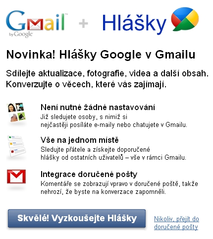 Uvítání Google Buzz