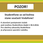 Studentfone končí, stane se součástí Vodafone